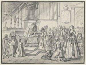 Kirchliche Szene mit Kreuzverehrung am Karfreitag von Charles Parrocel