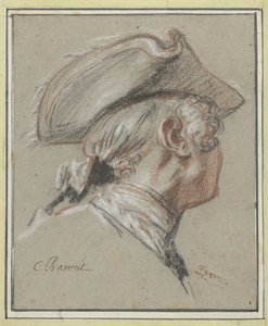 Studie eines Kopfes (Studiekop, bepruikt und mit tricorne)