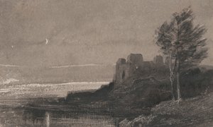 Ein Schloss am Wasser bei Mondlicht von Charles Parsons Knight