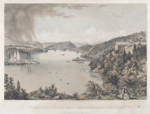 Hudson River Portfolio: Blick nach Süden von Battery Knox, West Point von Charles Parsons after Benjamin Bellows Grant Stone