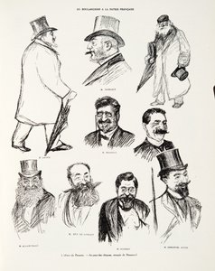 Die Panama-Affäre - Im Land der Schecks, Skizze von Renouard, aus Histoire de la Troisieme Republique, Bd. I, l