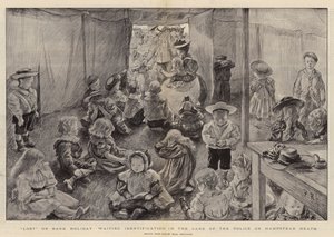 Verloren am Feiertag, warten auf Identifikation in der Obhut der Polizei auf Hampstead Heath