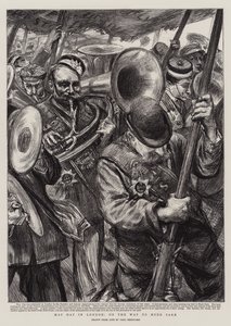 Maifeiertag in London, auf dem Weg zum Hyde Park von Charles Paul Renouard