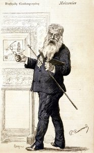 Porträt von Meissonier. Gravur aus dem späten 19. Jahrhundert von Charles Paul Renouard