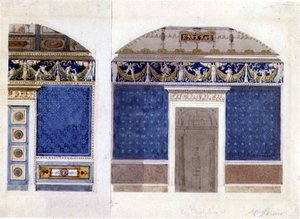 Entwurf für ein Empire-Palast-Interieur, ca. 1810