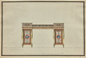 Entwurf eines Schreibtisches, um 1800