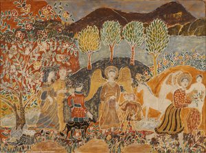 Engel in einer Landschaft von Charles Prendergast