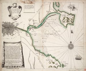 Eine korrekte Karte der Stadt und des Hafens von Dublin, Irland von Charles Price