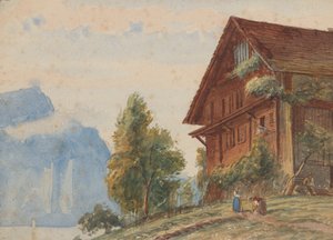 Chalet mit Figuren
