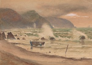 Landschaft mit zwei Männern und einem Boot von Charles Reginald Aston