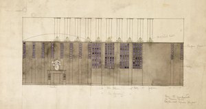 Entwurf für eine Wand, Tisch und Türen, für A.S. Ball, Berlin, 1905 von Charles Rennie Mackintosh