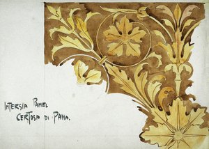 Intarsienpaneel, Certosa di Pavia, 1891 von Charles Rennie Mackintosh