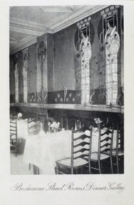 Teil eines Wandgemäldes für Cranston Tearooms, Buchanan Street, Glasgow von Charles Rennie and MacDonald Mackintosh Margaret Mackintosh