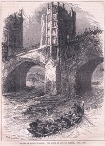 Flucht der Königin Eleonore: Szene an der London Bridge, 1263 n. Chr. von Charles Ricketts