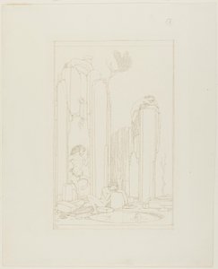 Narziss am Teich; Illustration für Oscar Wildes 
