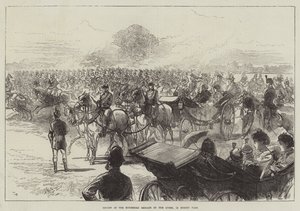 Parade der Haushaltsbrigade durch die Königin im Bushey Park von Sir John Charles Robinson