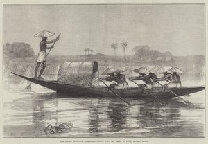 Die Looshai-Expedition, Depeschen werden den Megna hinunter nach Dacca, Ostbengalen, gebracht von Sir John Charles Robinson
