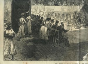 Der Prinz von Wales beim Mittagessen in den Höhlen von Elephanta von Charles Robinson