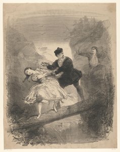 Ballettszene mit Mann und Frau über einem Abgrund von Charles Rochussen