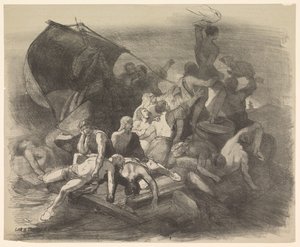 Der Schiffbruch der Medusa. Szene aus dem Drama dieses Namens