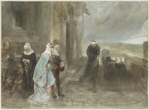 Auf der Wache, Szene aus dem 12. Jahrhundert von Charles Rochussen