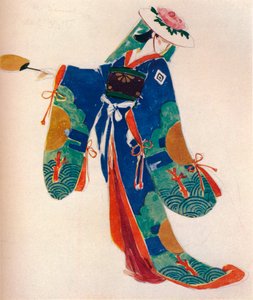 Kostümentwurf für eine Dame des Chors, in The Mikado, ca. 1926 von Charles S Ricketts