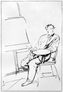 John Everett Millais 1829-1896, britischer Künstler, 1898 von Charles Samuel Keene