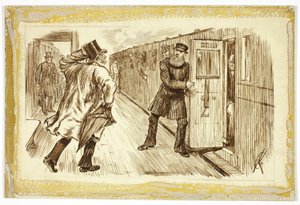 Mann, der den Zug erwischt von Charles Samuel Keene