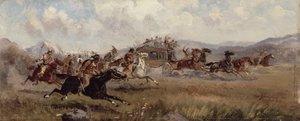 Sioux greifen eine Postkutsche an, 1909