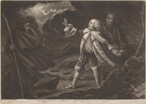 Mr. Garrick in der Rolle von König Lear - "König Lear", Akt III, Szene V von Charles Spooner