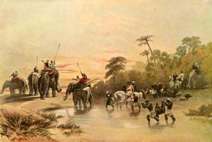 Rückkehr vom Schweinejagen in Indien, 1840er Jahre