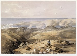 Russische Batterien in „Sebastopol“ von CH. Hardinge. Lithographie von Vincent Brooks, London 1855 Henry Graves