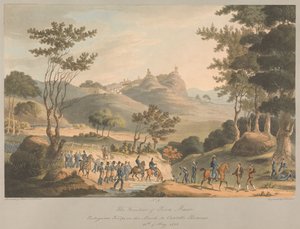 Nr. 9 Die Grenze von Pina Macor. Portugiesische Truppen auf dem Marsch nach Costello Branco, 18. Mai 1811 von Charles Turner