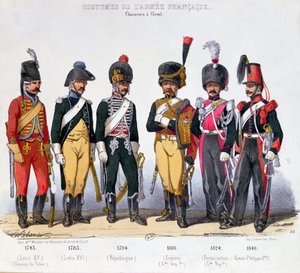 Kostüme der französischen Kavalleristen von 1743 bis 1840