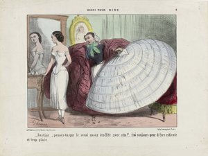 Justine, denkst du, dass ich damit genug bedeckt bin... Aus Modes pour rire, 1855-1859