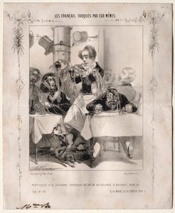 Die Franzosen, von sich selbst karikiert: Perücken à la Julienne, Satinhüte, 1840 von Charles Vernier