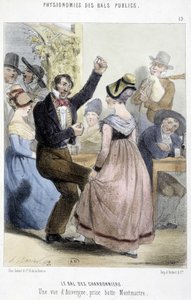 Volksball in Paris: der Ball der Charbonniers oder eine Ansicht von Auvergne von Montmartre aus