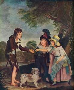 Porträt von Sir Francis Fords Kindern, die einem Betteljungen eine Münze geben. Ausgestellt 1793, 1906 von Charles Wilkinson