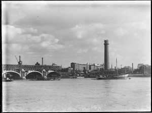 Schrot-Turm und Bleifabrik, Belvedere Road, Lambeth, Greater London Authority von Charles William Prickett