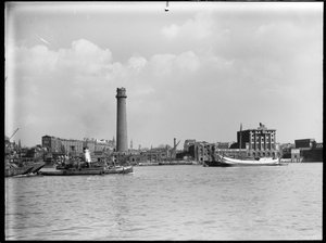 Schrotkugelturm und Bleifabrik, Belvedere Road, Lambeth, Greater London Authority, 1936 von Charles William Prickett
