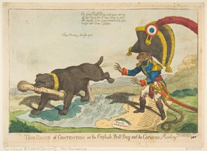 Der Zankapfel oder der englische Bulldogge und der korsische Affe, 14. Juni 1803 von Charles Williams