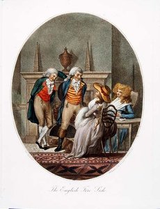 Die englische Feuerstelle, graviert von P.W. Tomkins