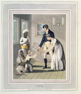 Eine europäische Dame und ihre Familie, begleitet von einer Ayah, oder Krankenschwester, Tafel 17 aus 