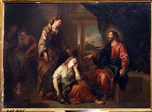 Christus im Hause von Martha und Maria von Charles de la Fosse