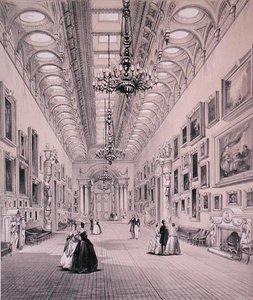 Die Bildergalerie, Buckingham Palace, graviert von C. Graf, ca. 1880