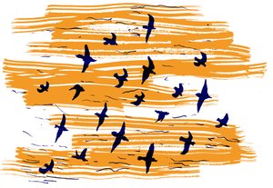 Vögel im Flug, 2020 von Charlotte Orr
