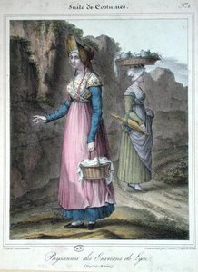 Bauernkostüme aus der Gegend von Lyon