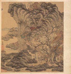 Gemälde nach alten Meistern: Reisende in einer Herbstlandschaft, 1598-1652