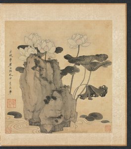 Gemälde nach alten Meistern: Lotus und Felsen