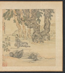 Porträt von Zhongqing in einer Landschaft von Chen Hongshou